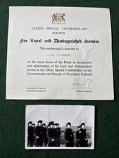 Ulster Special Constabulary Distinguished Service Certificate & Photo, Coleraine
