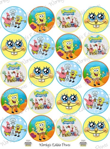 Sponge bob cupcake toppers - sponge,