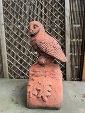Owl Ridge tile roof finial Half Round decorative Owl pan tile stone statue