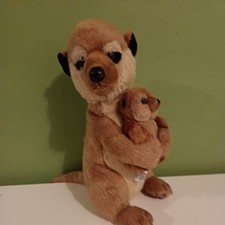 Meerkat Plush Soft Toy Aurora With Baby 12" Cute Cuddly Toy Zoo 