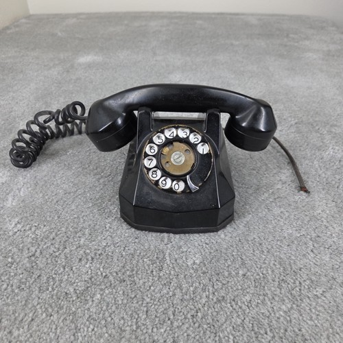 Vtg black monophone - black, rotary