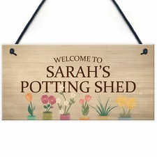 PERSONALISED Potting Shed Greenhouse Sign For Garden Summer House Sign Gift