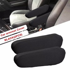 2Pcs Black Elastic Fabric Car Front Seat Armrest Cover Protector Car Accessories