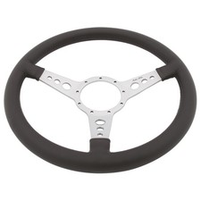 Steering Wheel 15 Leather rim Polished Spokes Holes Dished by Moto-Lita Mk4 