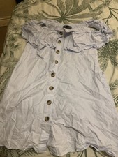 light blue frill detail summer dress by Zara - size small