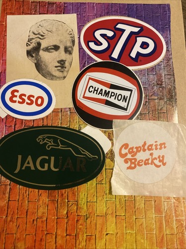 Vintage automobilia stickers - vintage,
