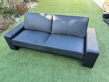 Sofa bed black faux leather