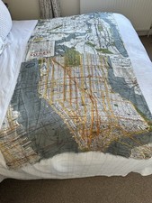 One Hundred Stars Blue Grey New York Map Thin Scarf 100x200cms 