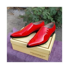 Men's Handmade Red Patent
