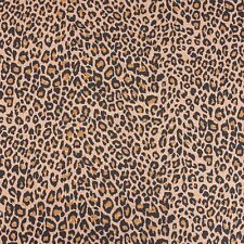 Brown Leopard Print Stretch Single Jersey Fabric