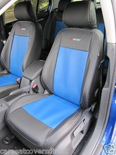 VOLKSWAGEN VW GOLF MK5 BLACK & BLUE Leatherette Tailored SEAT COVERS