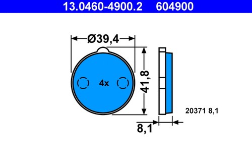 Front brake pad set disc - pad,