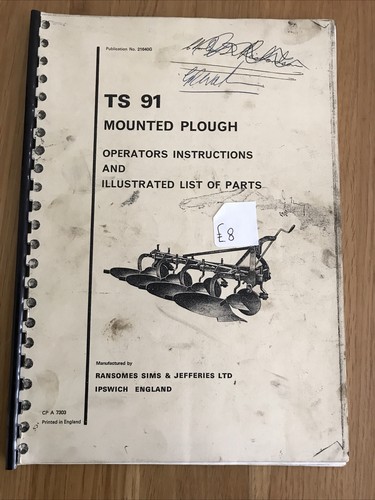 Ts91 mounted plough operators - ts91,