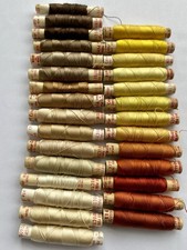 VINTAGE PERIVALE PURE SILK PERFECTION x 29 REELS CREAM BROWN YELLOW ORANGE