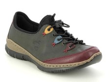Ladies Rieker Casual Everyday Shoes N3271 green/multicoloured