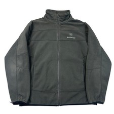 Mercedes Benz Fleece Jacket Full Zip Y2K Outdoor Grey Mens Large