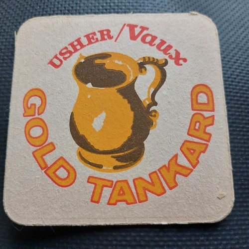 Vaux usher beer mat gold - vaux/usher, mat.