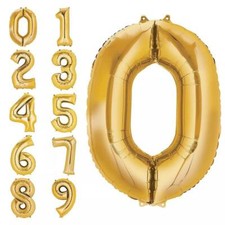Gold & Silver 40" inch Giant Number Foil Balloons Birthday Party Balloon