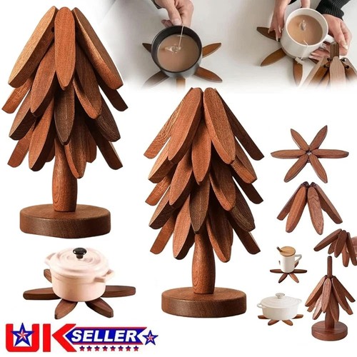 5pcs wooden tree trivet set - trivet,