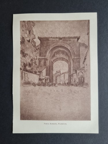 Antique 1909 print porta - antique,