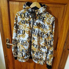 VERSACE JEANS COUTURE Jacket Mens Reversible Hooded Baroque Multicoloured Size S