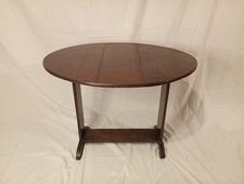 Vintage small oak drop leaf table Coffee Table Folding Rotating Table 