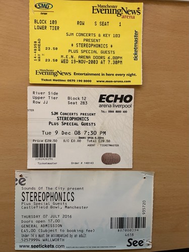 Stereophonics ticket stubs - ticket,