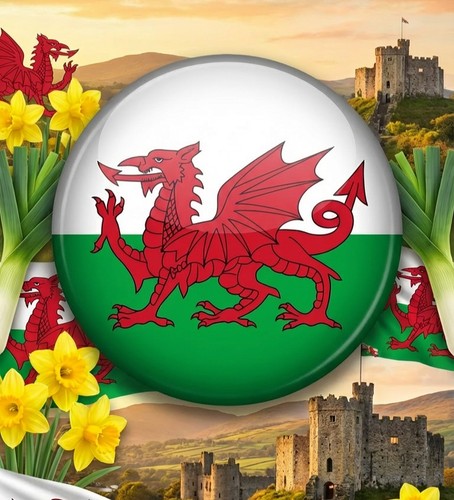 Welsh flag small button - flag,