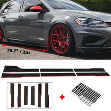 78.7'' Side Skirts Lips Extension Body Kit Red-Line For VW Golf Polo MK5 MK6 MK7