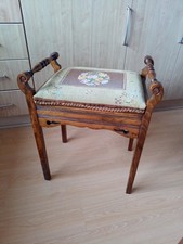Antique Piano Stool With Storage