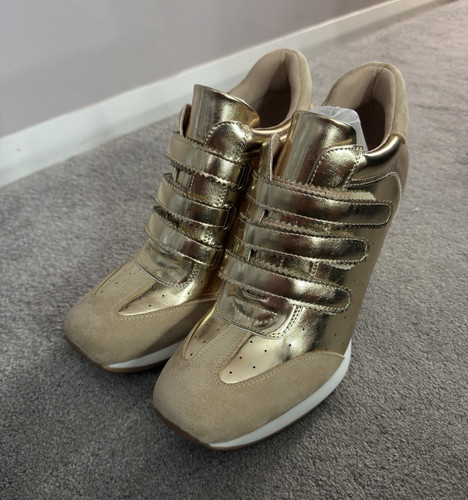 Wnshonzy gold sneaker heels - wnshonzy,