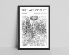 Lake district topography map - district,