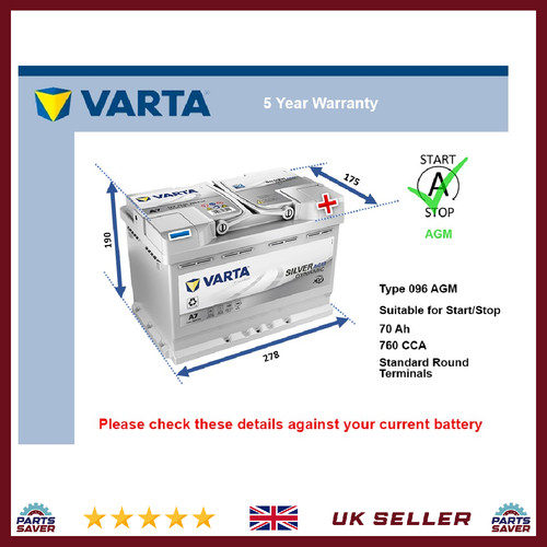 Agm car battery - a7, 096