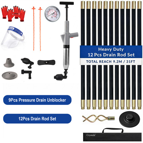 Piece drain rod set - 9,