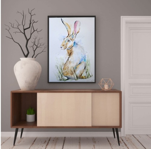 Original hare watercolour - original,