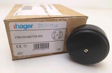 10x HAGER 4 TERMINAL SMALL 4 TERMINAL ROUND BLACK JUNCTION BOX  JB LIGHTING j201