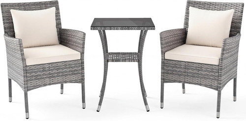 Rattan garden furniture set - furniture, 3