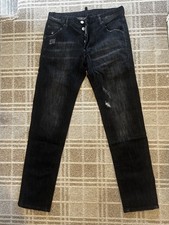 Dsquared2 Mens Black Jeans Badge Logo Distressed DSQ2 Designer SIZE 30 WAIST