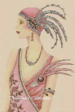 Art Deco Lady in Pink Dress