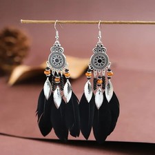 Ethnic Real Feather Earrings