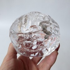 Kost Boda Snowball art glass votive tealight candle holder. Icy Swedish A. Wärff