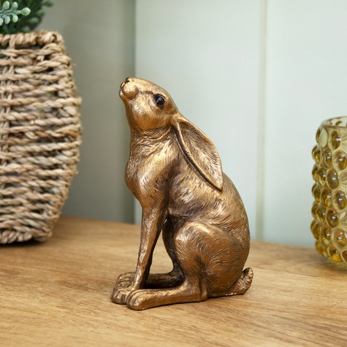 12cm bronze gazing - 12cm, hare