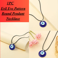 Blue evil eye pendant necklace - evil,