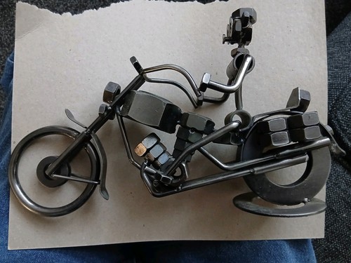 Motorbike welded steel display - welded,