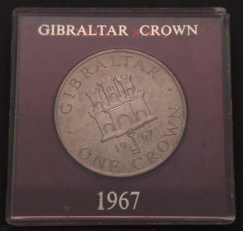 1967 gibraltar one crown coin - 1967,