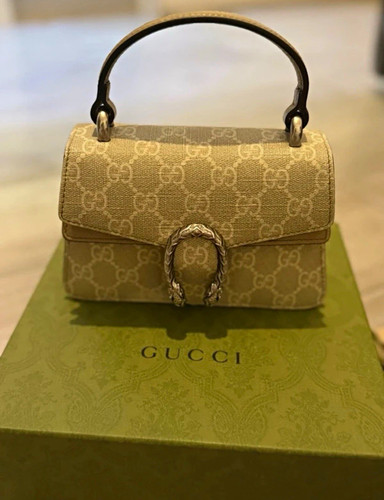 Gucci canvas top handle bag - gg,