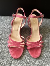 Hobbs Pink Suede Strappy Wedge