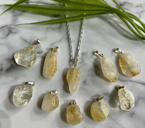 Citrine crystal pendant - citrine,