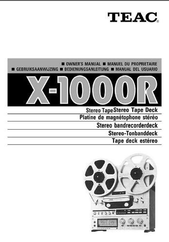 Teac 1000r owners manual on - teac, x-1000r