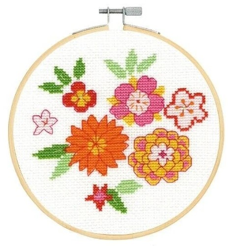 Japanese flowers counted cross - counted,